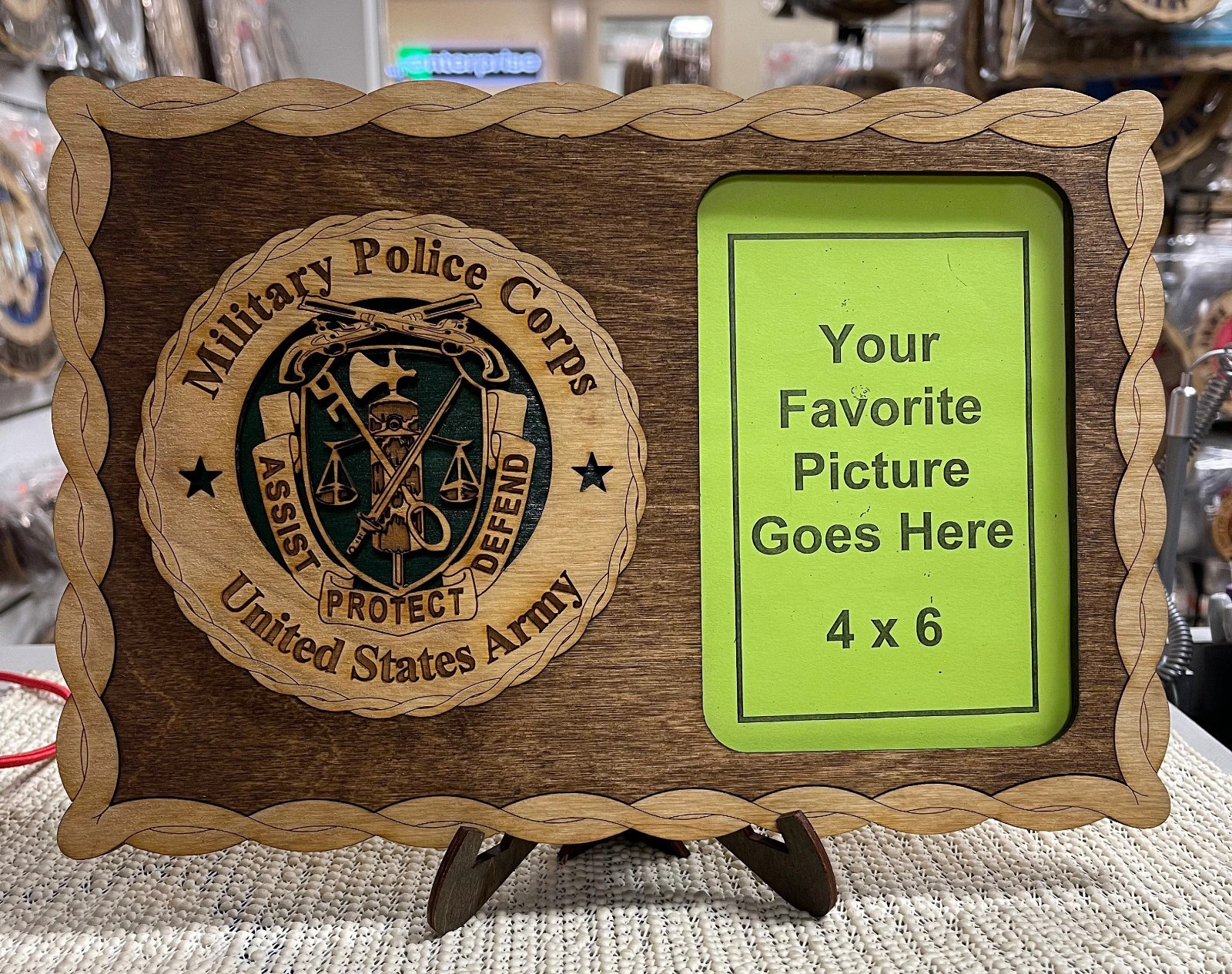 Military Police Regimental Picture frame wooden plaque 