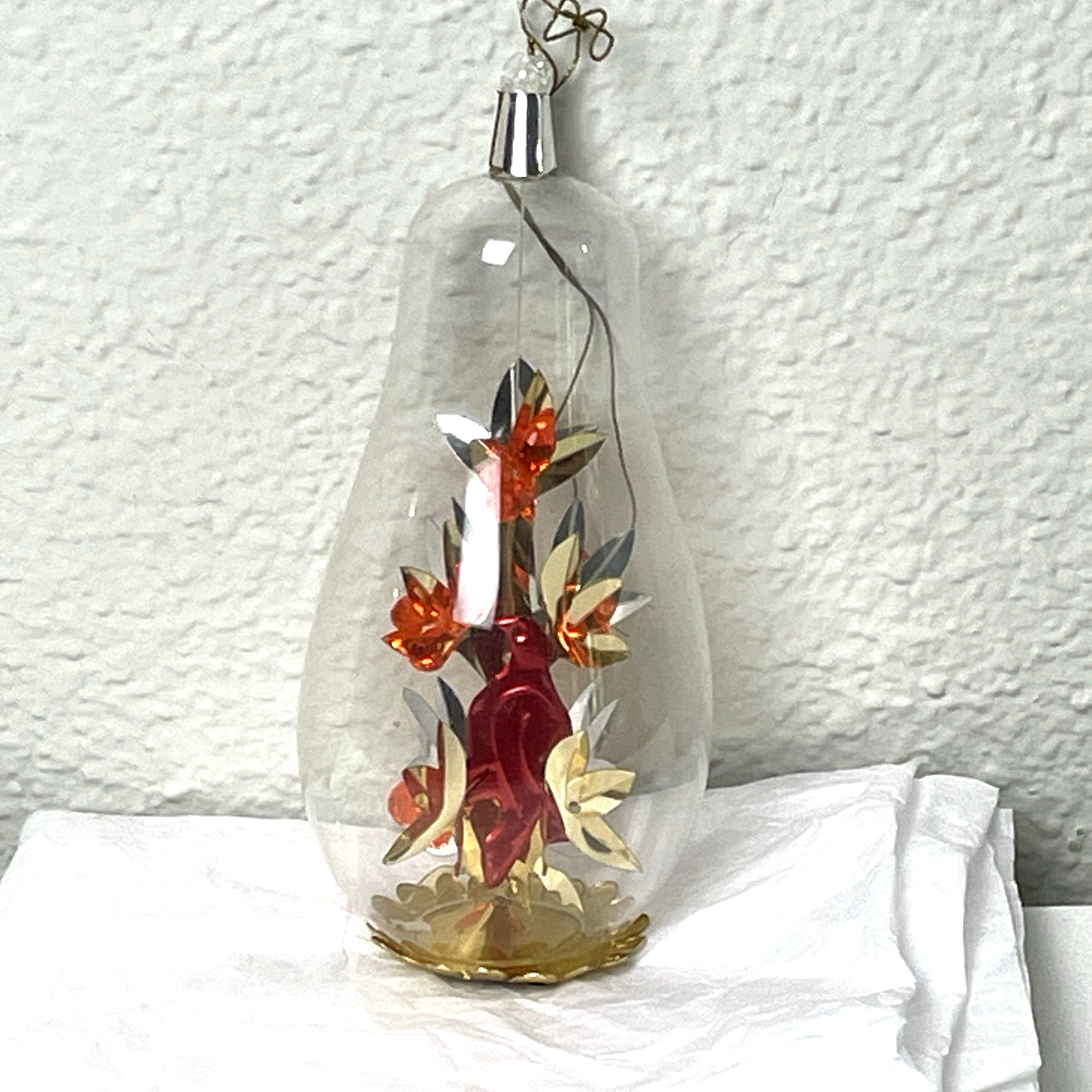 Vintage Resl Lenz West Germany Partridge In A Pear Tree Glass Christmas Ornament