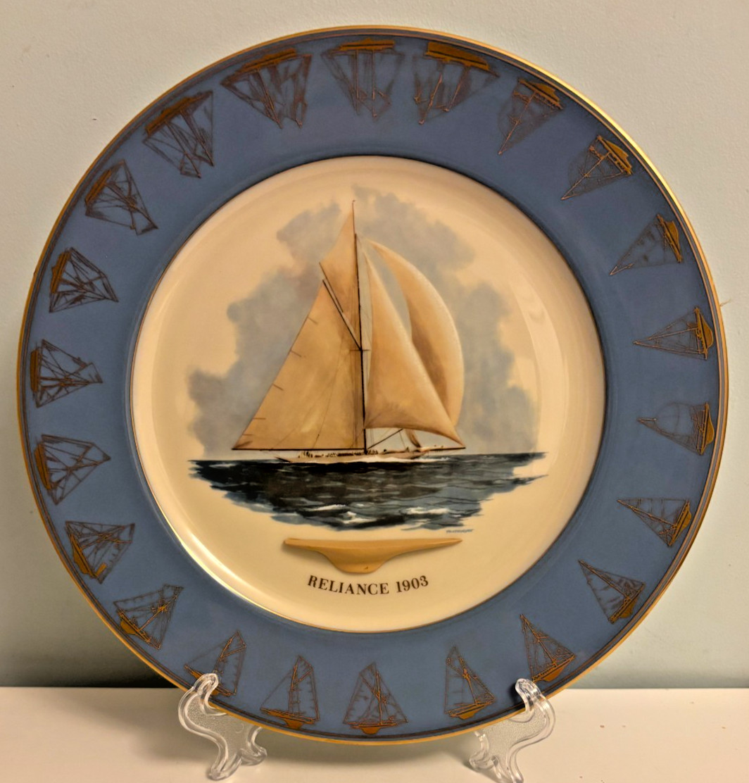GORHAM AMERICA\'S CUP RACES  RELIANCE 367/1000 LE NEW BOX 10.75 Collectors Plate