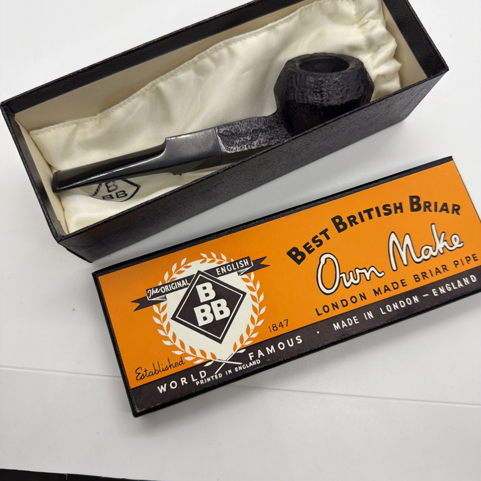 Early BBB THORNEYCROFT 427 Bulldog Best British Briar New In box c1950’s-60’s, Early BBB THORNEYCROFT 427 Bulldog Best British Briar New In box c1950’s-60’s,