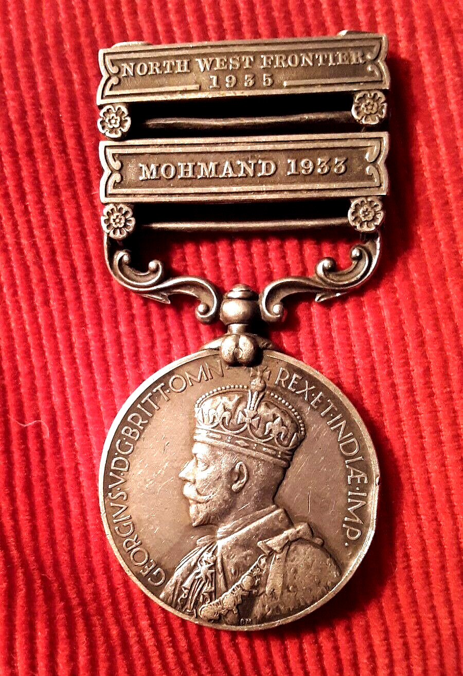 British India War Medal w double clasp: Northwest Frontier 1935 andMohmand 1933