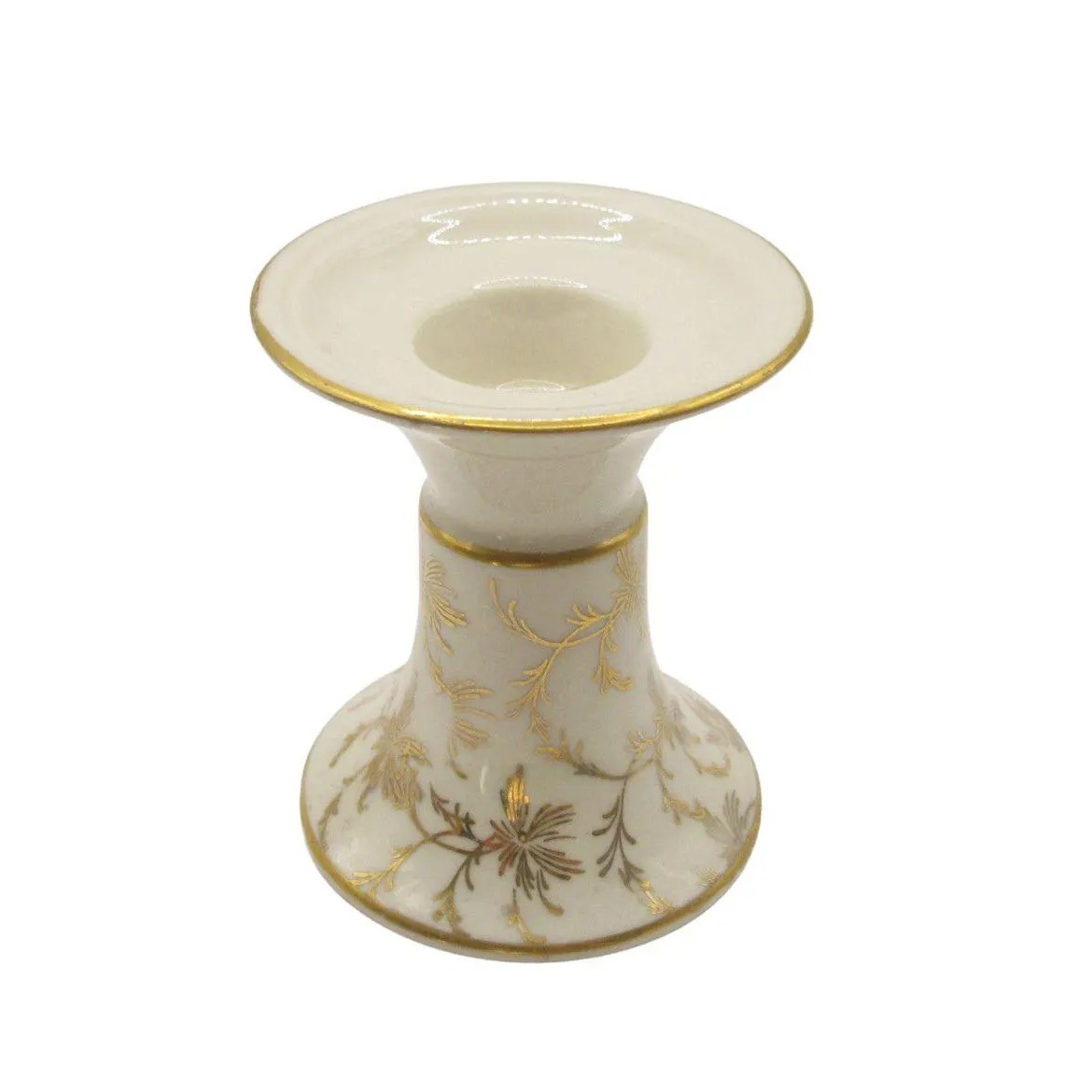 Vintage Kerafina Bavaria Porcelain Candlestick Holder Gold Gilt Germany