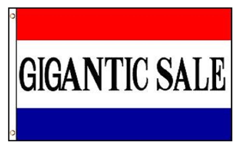 3x5 Gigantic Sale Poly Flag Banner Brass Grommets 100D