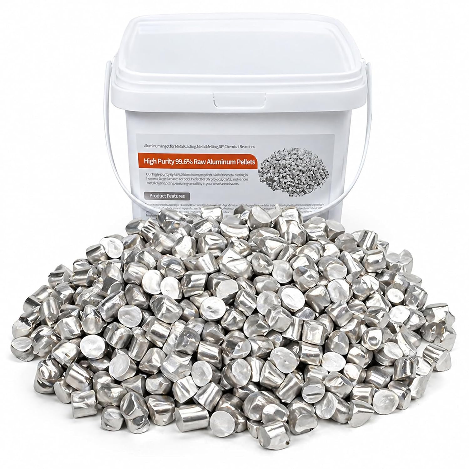 4LB High Purity 99.6% Aluminum Pellets & Aluminum Block, Raw Aluminum Ingot for