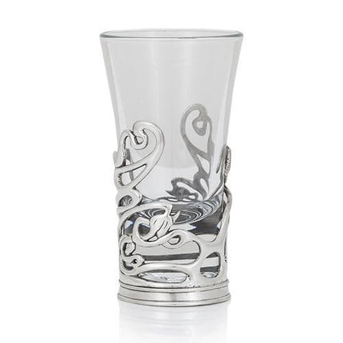 AE Williams Elegant Celtic Swirl Shot Glass Holder Premium Glass and Pewter
