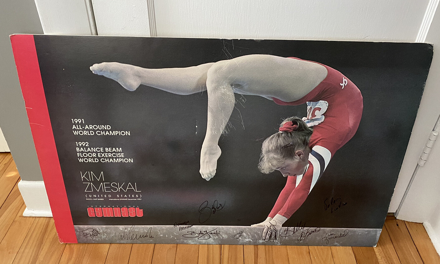 Rare VTG 1992 Autograph Photo Olympic Gymnast Kim Zmeskal Karolyi Okino Hunt STC
