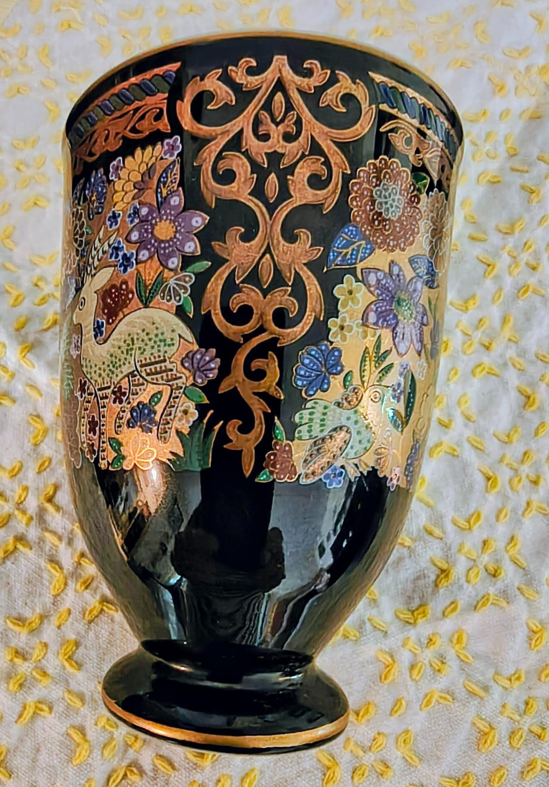 Kozan Gama (Kozan Kiln) porcelain Japanese Goblet. Set of 5  Pre-owned.