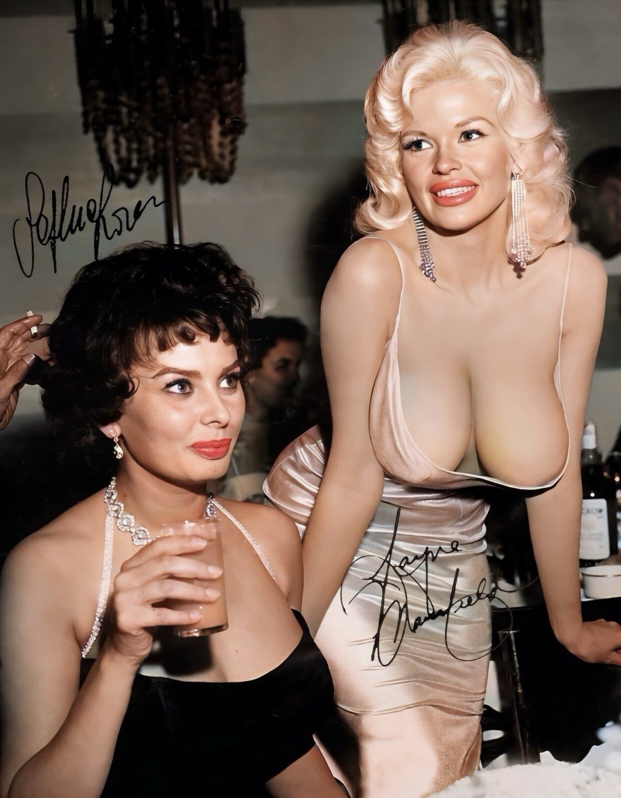 Jayne Mansfield & Sophia Loren Autograph Signed HQ 8×10 photos print Jayne Mansfield & Sophia Loren Autograph Signed HQ 8×10 photos print