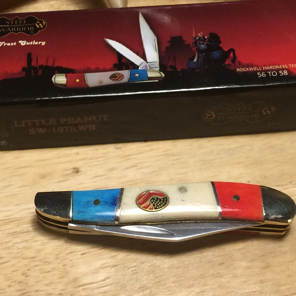 Frost Steel Warrior Red White Blue Bone Peanut 2 3/4\