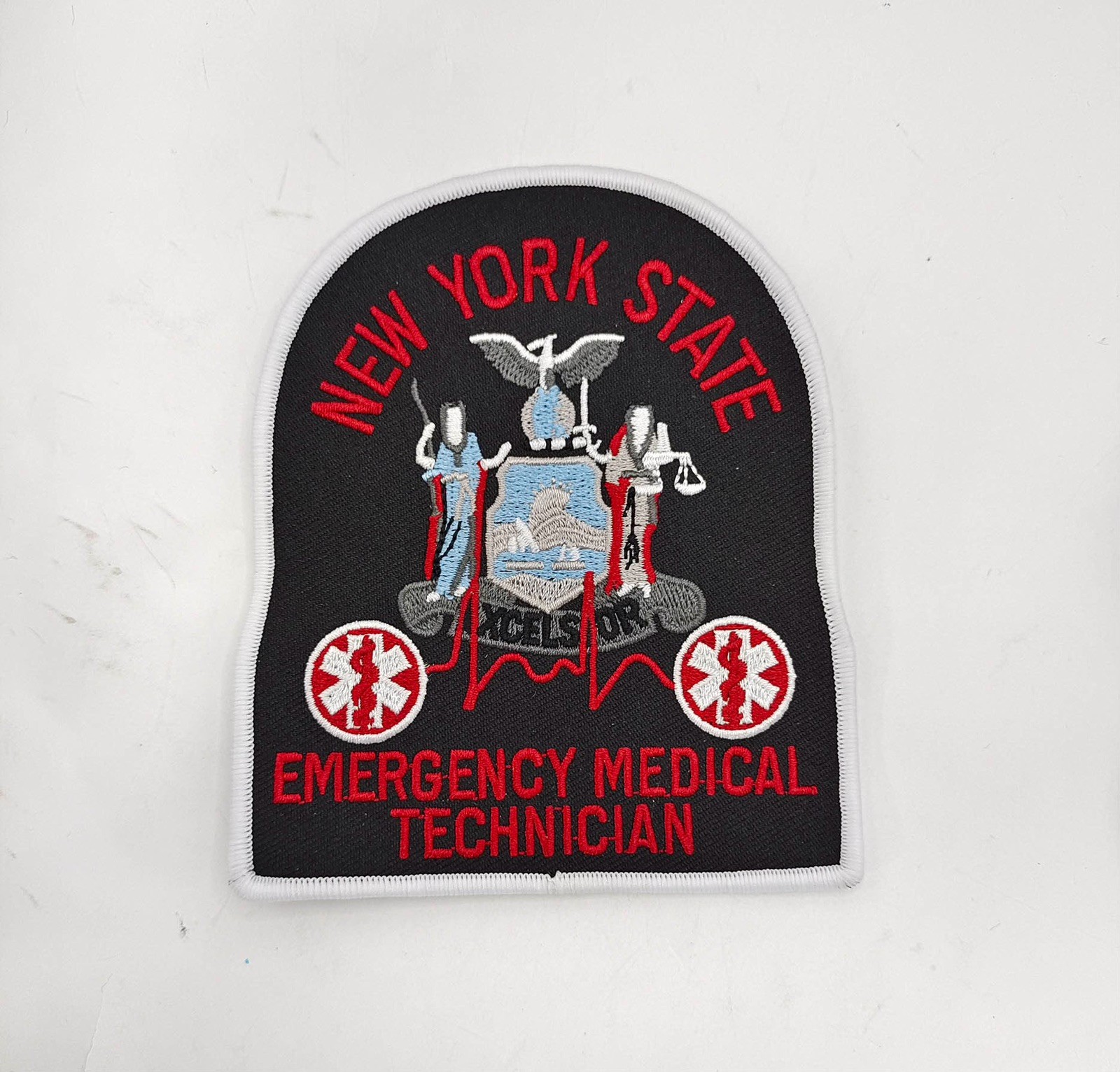 NY New York State EMT Emergency Medical Technician Patch - Red