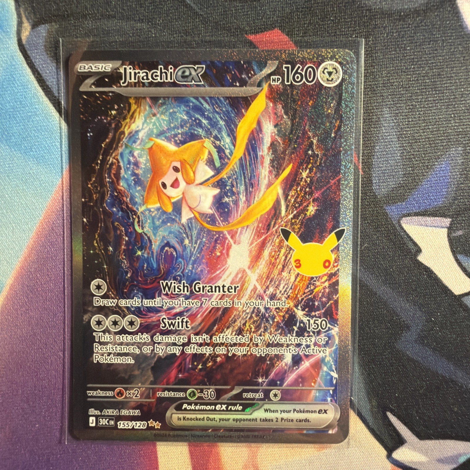 Pokemon TCG Jirachi EX 155/128 30th Celebration Secret Illustration Rare (SIR) Pokemon TCG Jirachi EX 155/128 30th Celebration Secret Illustration Rare (SIR)