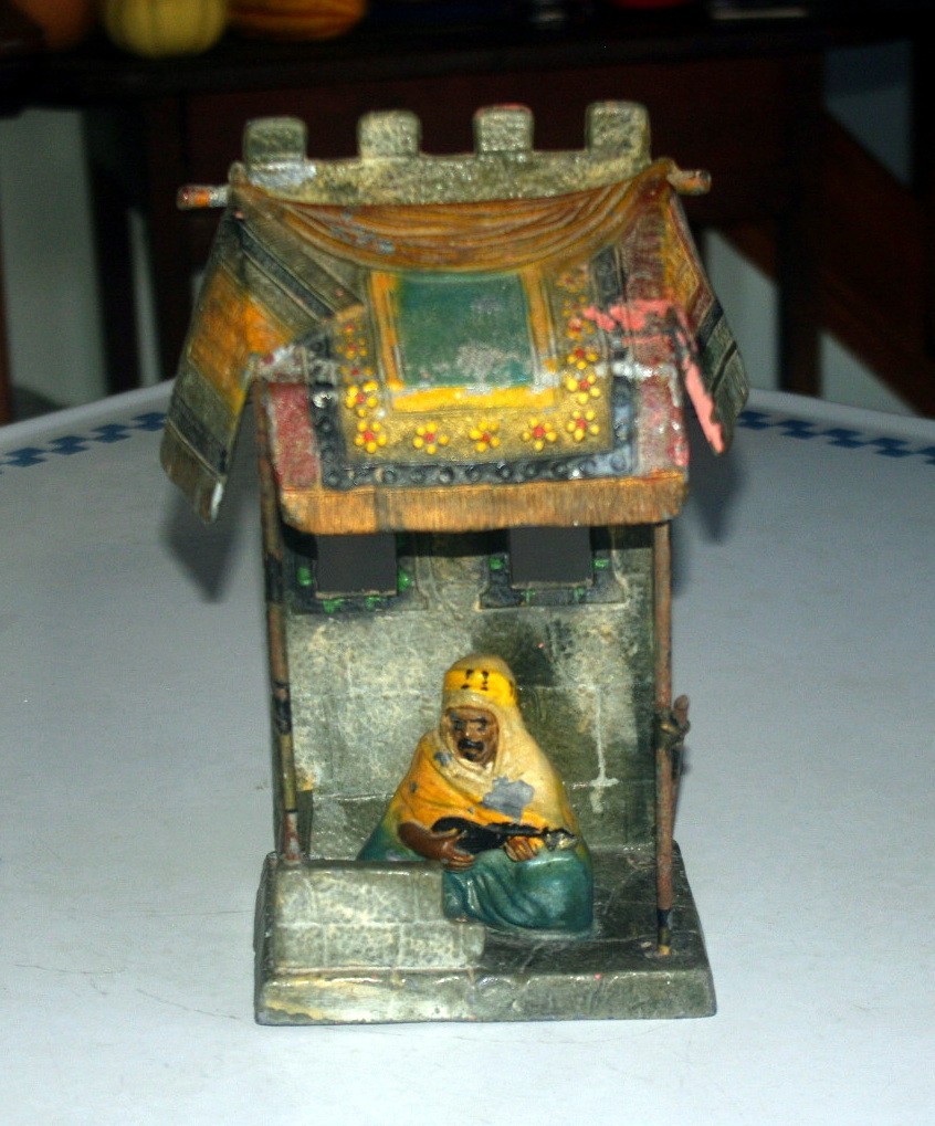 Antique Austrian Cold Painted Bronze Bedouin Figures Table Lamp