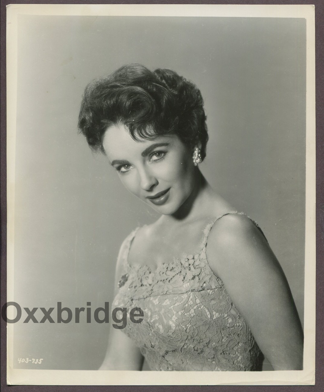 ELIZABETH TAYLOR Glamorous Portrait ORIGINAL 1956 Iconic Glamour Photo T1390