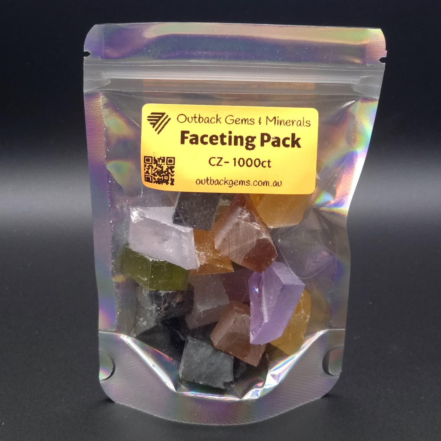 Cubic Zirconia (CZ) Faceting Rough Bag- Mixed Colours  - 1000ct