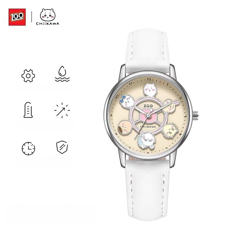Chiikawa Carousel Waterproof Watch with Creative Dial Chiikawa Carousel Waterproof Watch with Creative Dial
