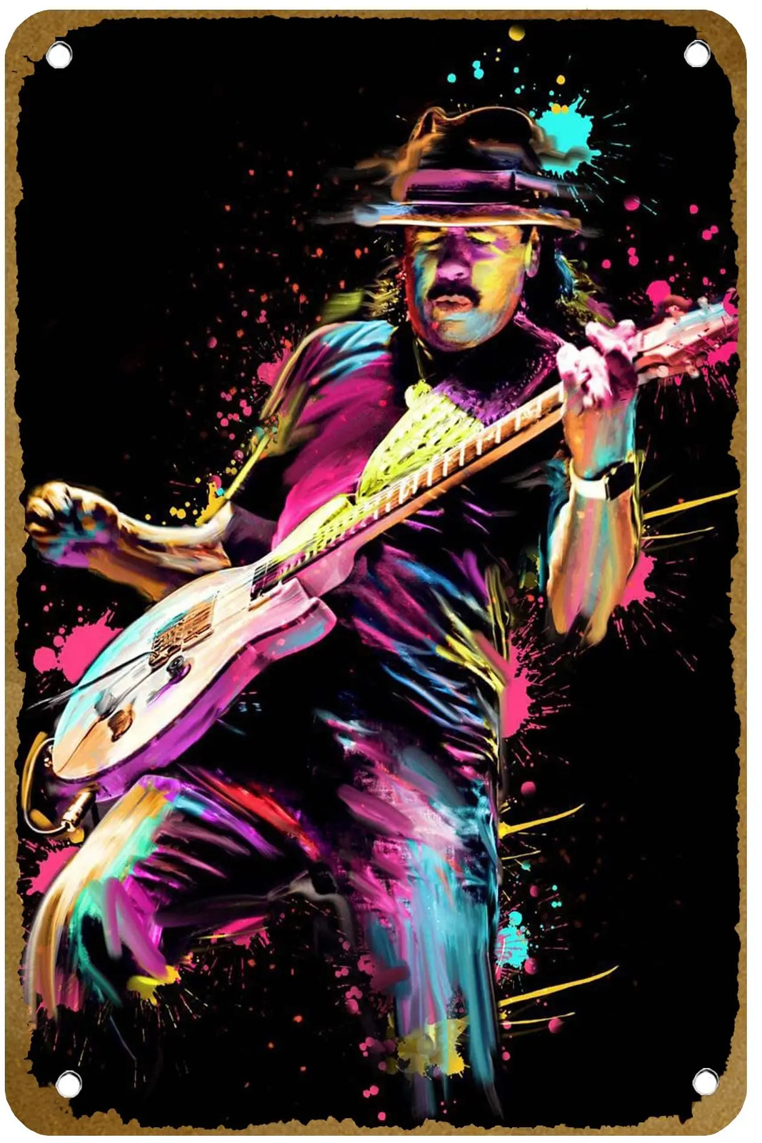 Carlos Santana Poster Logo Family Bar Tin Metal Signs Home Décor 8x12 