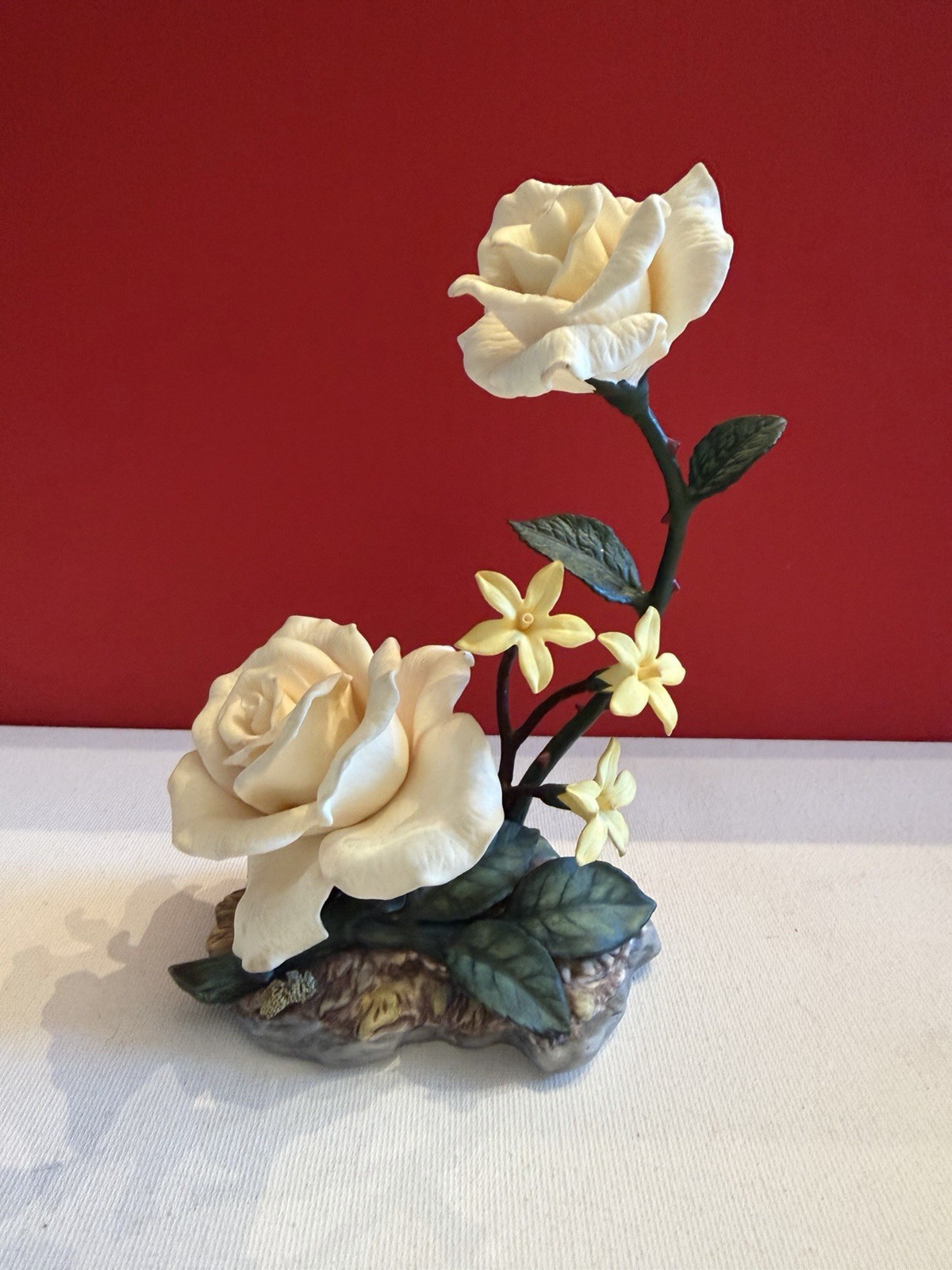 1988 Lenox Fine Bone China Peace Rose Flower Sculpture Figurine Retired Cream