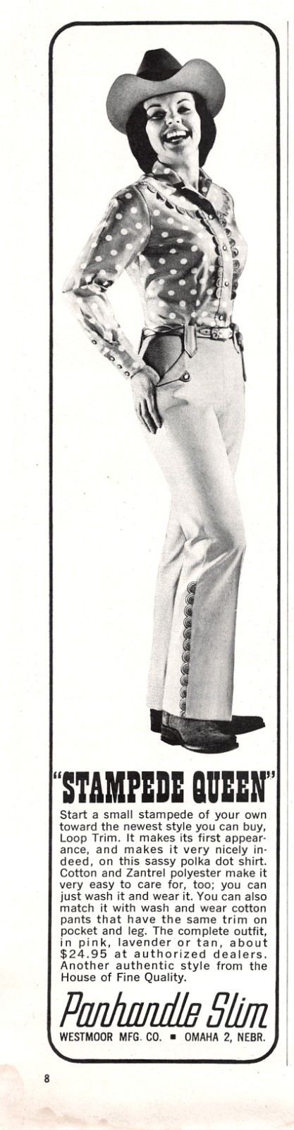Panhandle Slim Stampede Queen Polka Dot Western Cowgirl Outfit 1964 Mag Print Ad