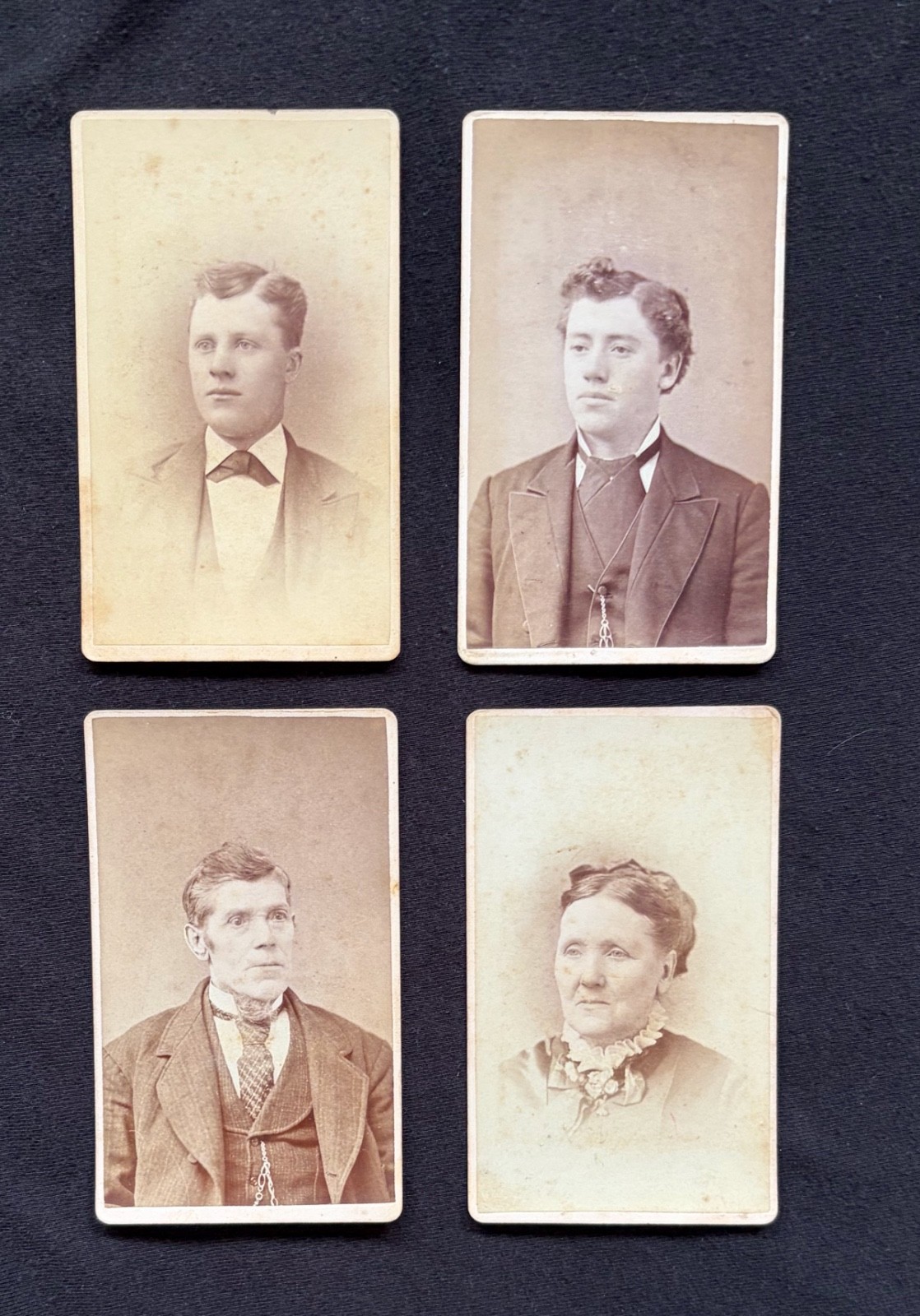 Lot of 4 Antique CDV Photos L.G. Burnham Burlington Vermont  Victorian Portraits
