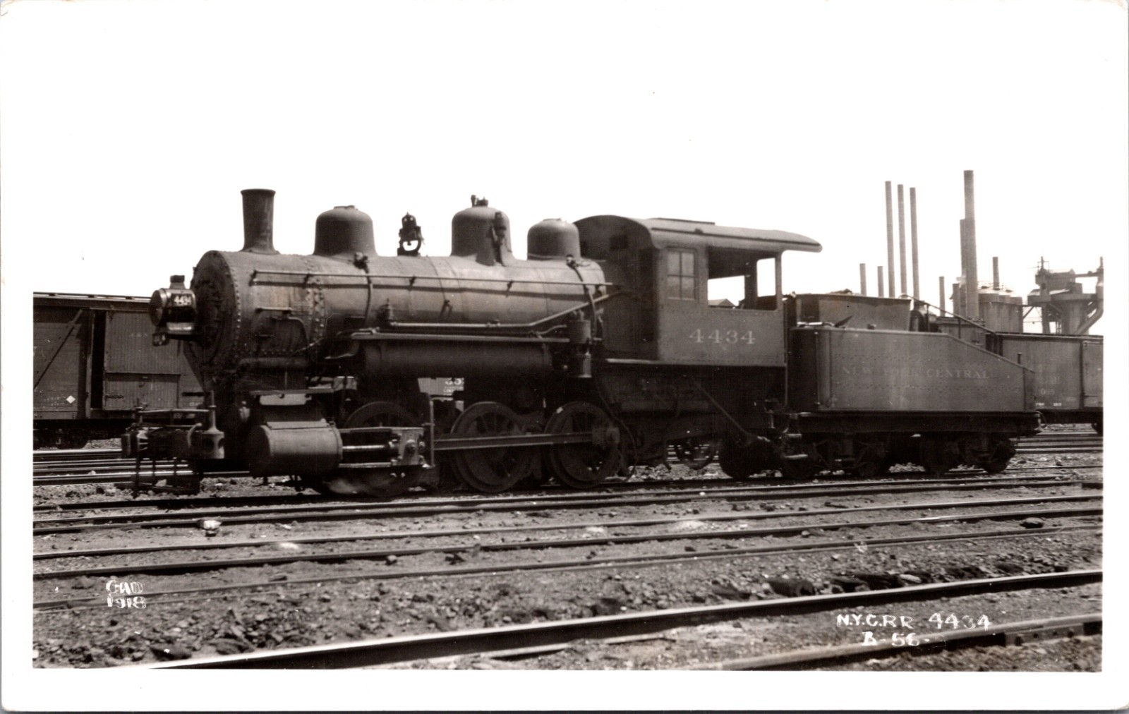 NYC RR 4434 B-56-C Brooks 1905 Steam Loco Youngstown 1918 RPPC