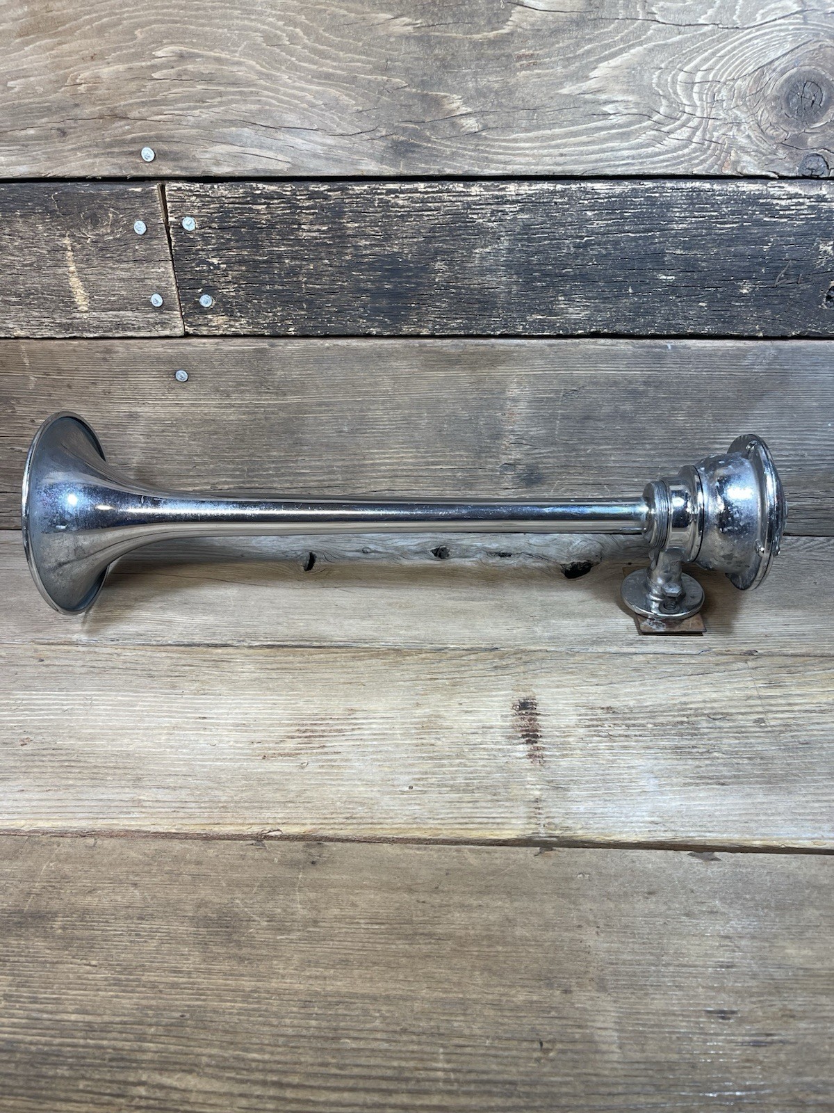 Vintage Grover Products Chrome Air Horn 17” Pat 2281539 Truck Boat Rat Rod
