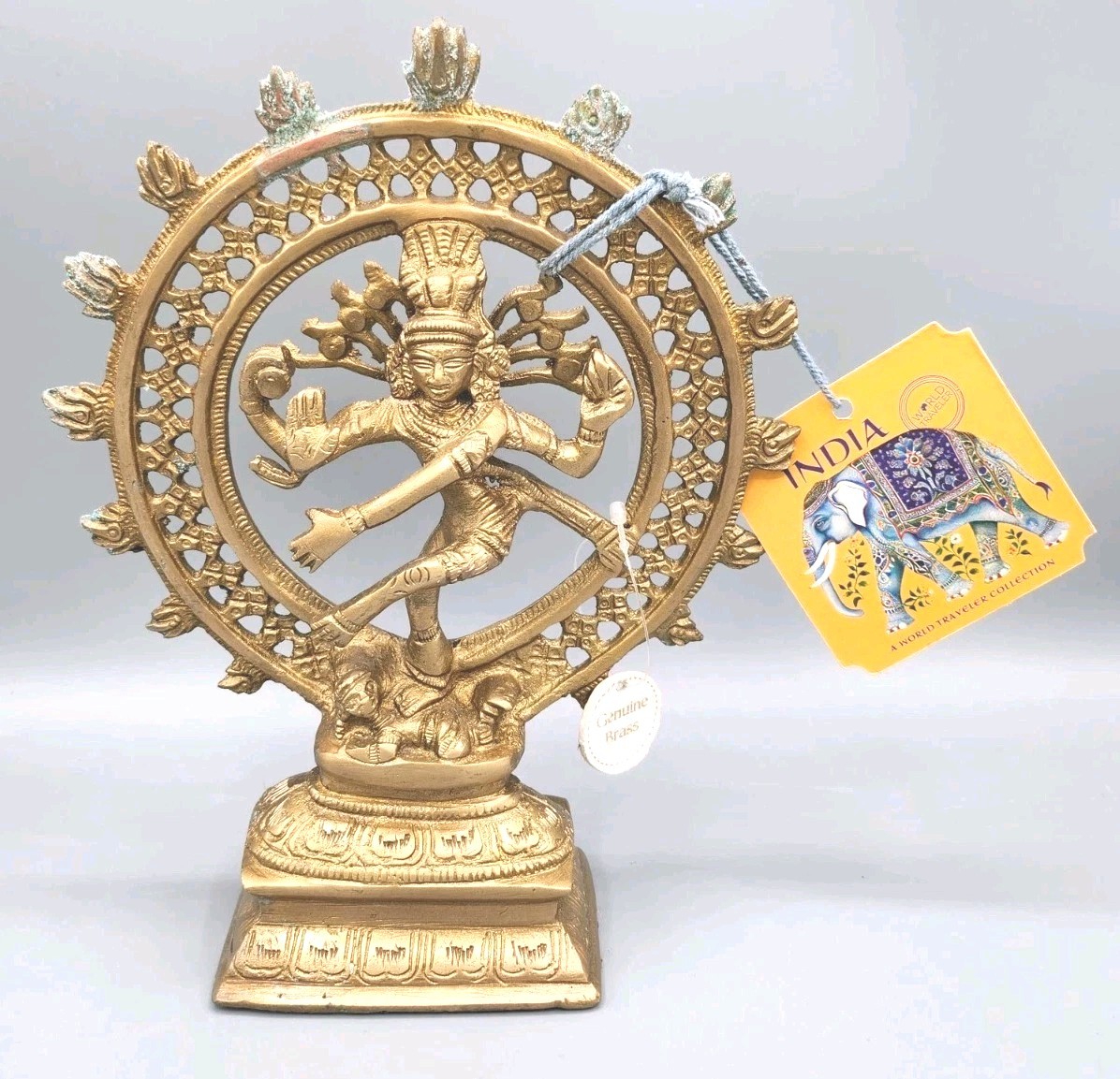 GENUINE BRASS INDIA Dancing Lord Shiva Nataraja Statue Temple Decoration BM40 