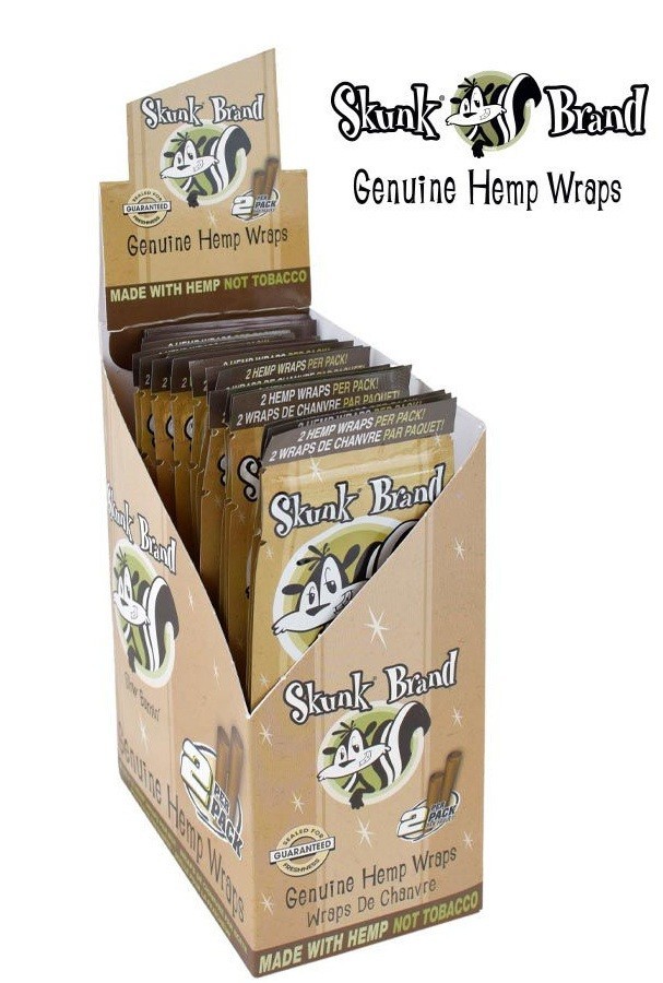 New Sealed Box of SKUNK BRAND NATURAL HMP WRAPS/2 Per Pack/25 Packs/50 total