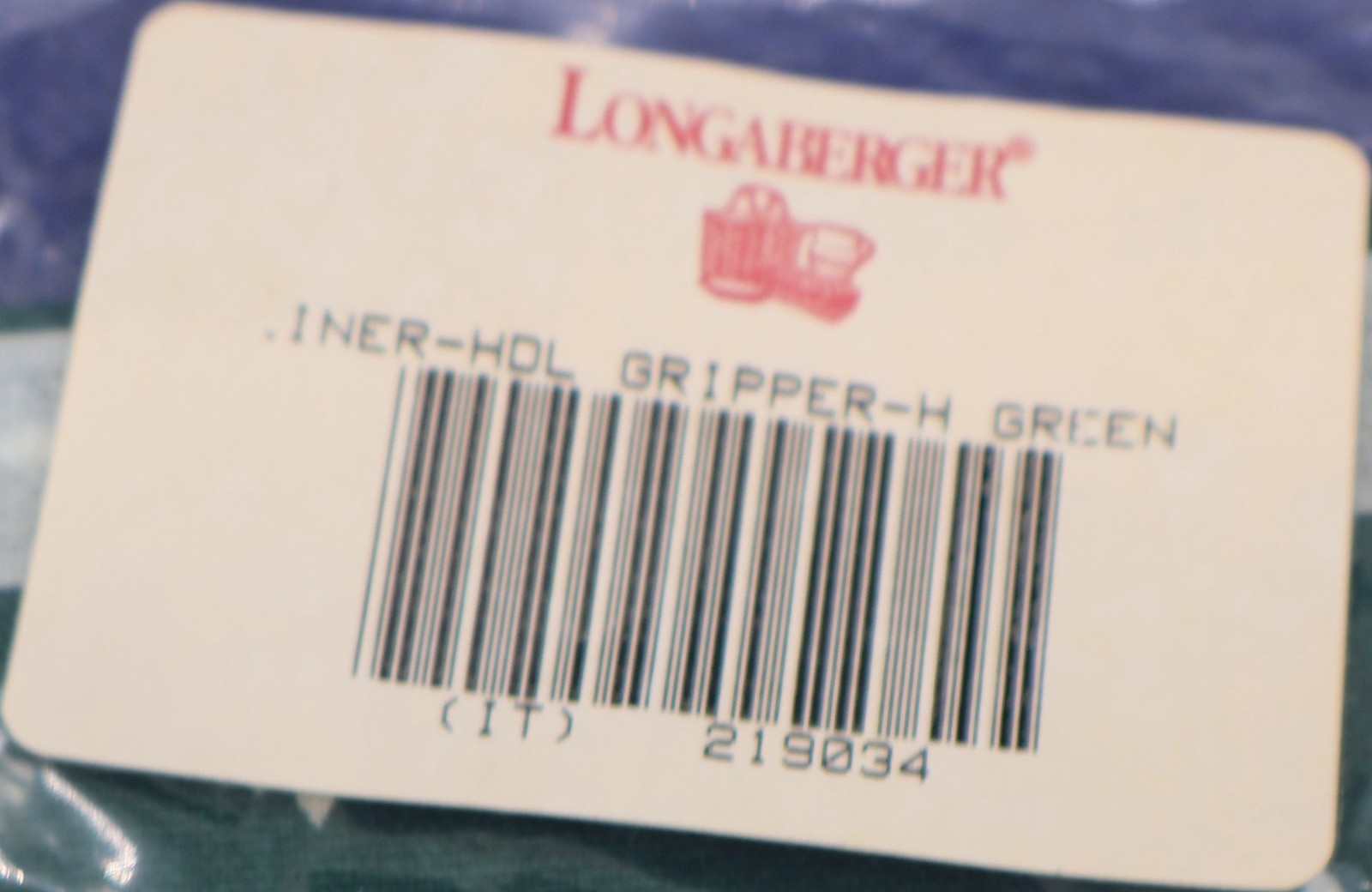 Longaberger Green Handle Gripper Basket Fabric Liner 7x6