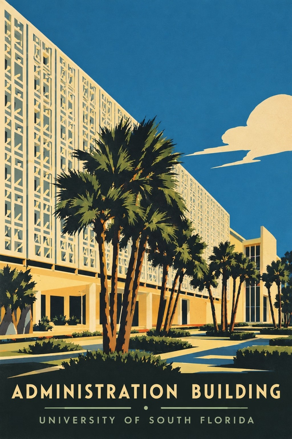🗞️ University of South Florida Admin Building Poster 24x36” Hi-Res 💎