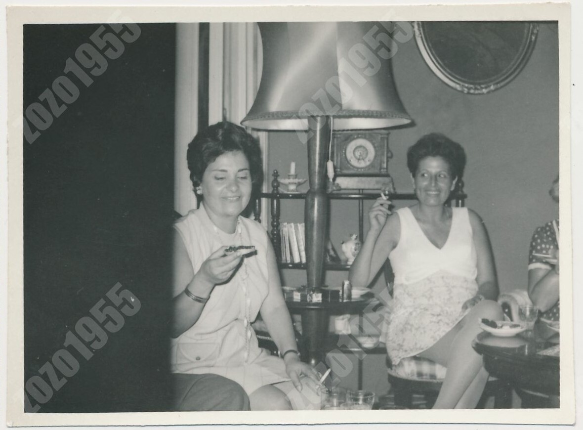 1960s Women Smoking in Social Setting Abstract Film Error - Vintage Photo Orig.