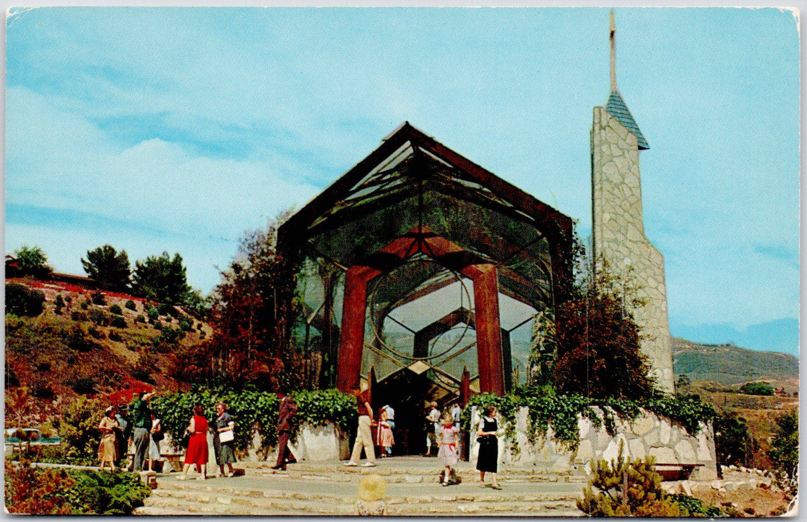 Wayfarers Chapel Portuguese Bend California Tourists Attraction Vintage Postcard