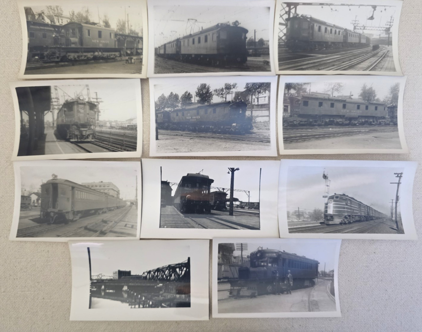 C. 1940s New Haven Railroad Electric And Passenger Snapshot Photo Lot 11 Pieces C. 1940s New Haven Railroad Electric And Passenger Snapshot Photo Lot 11 Pieces