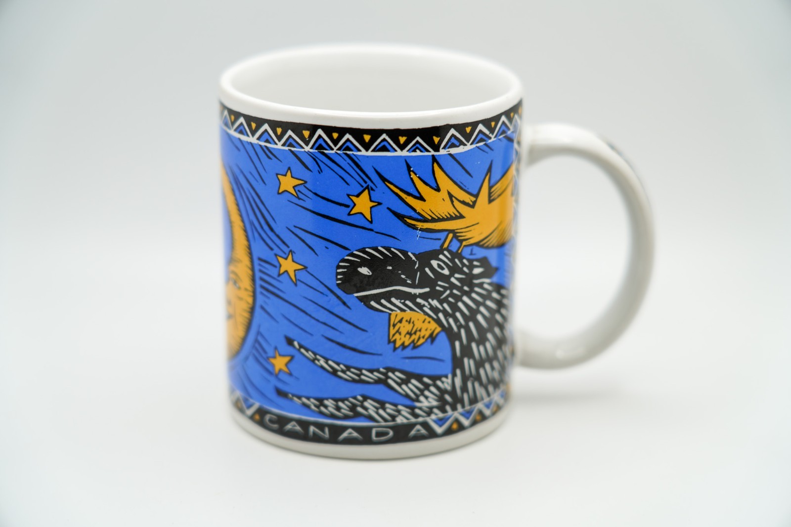 Vintage Banaux Moose and Moon Coffee Mug Cup B7