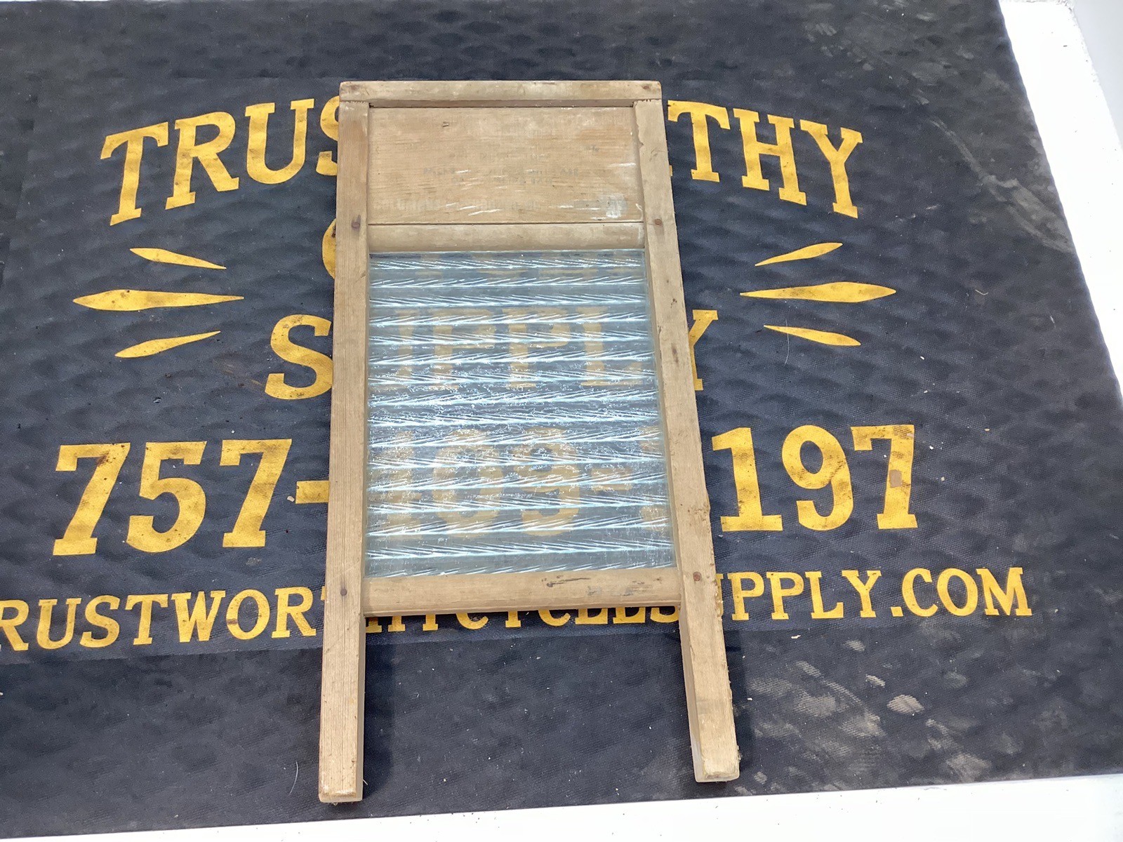 Vintage Columbus Washboard Co. Dubl Handi Travel Size Wood Washboard 18\