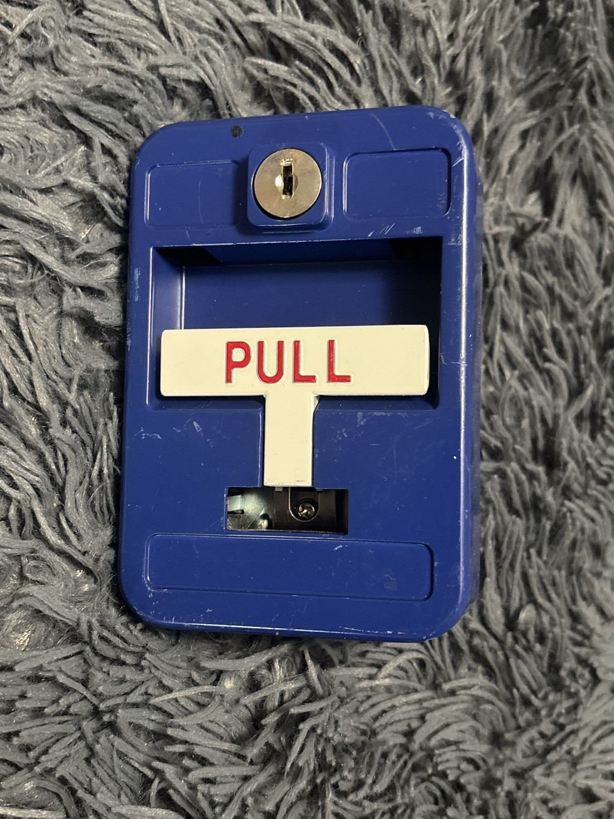 Sigcom Blue Fire Alarm Pullstation Unmarked No Key Untested