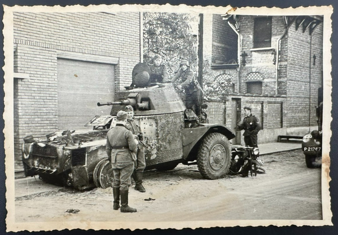 Panhard 178 armored vehicle with German soldiers