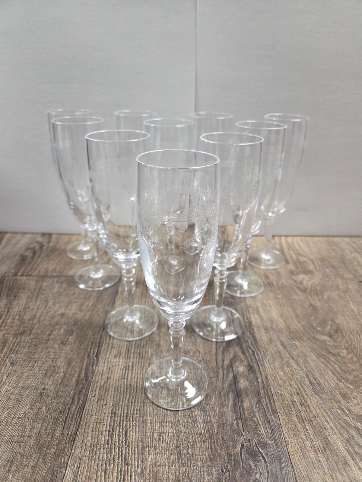 Cristal D'Arques - Durand Dampierre Champagne Flutes Glasses NEW Set of 10