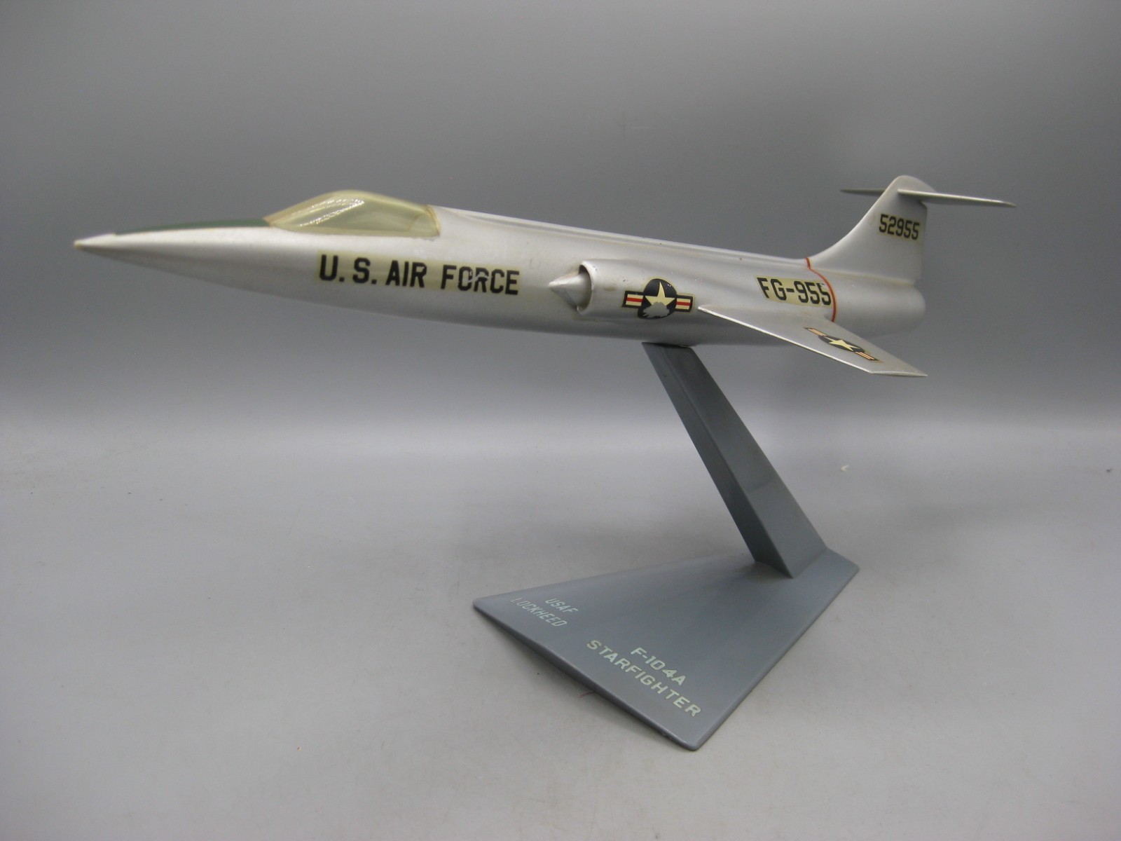 Vtg 50s USAF Lockheed F-104A Starfighter Airplane Desktop Display Model Topping?