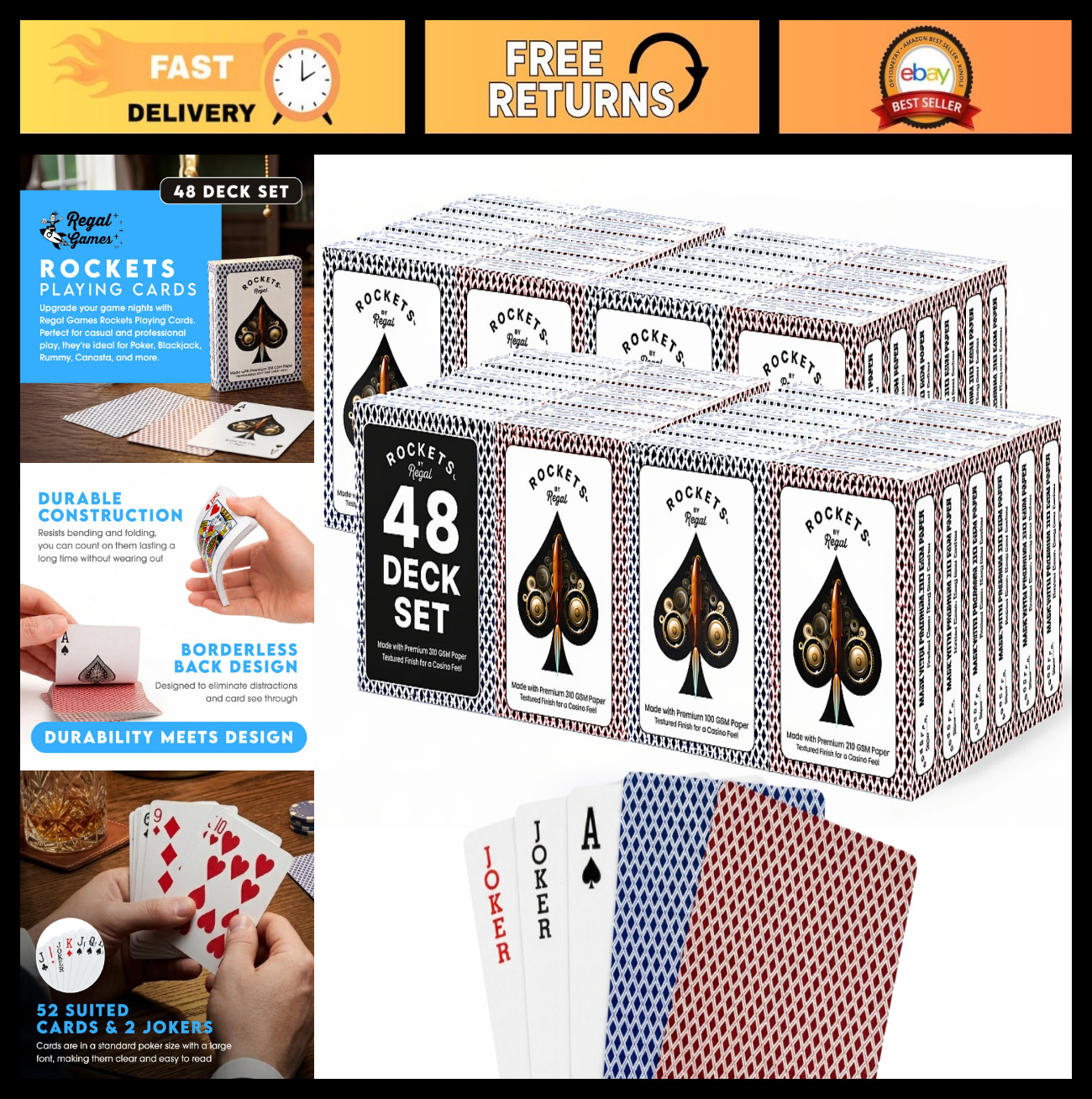 48 Decks Bulk Playing Cards Set - Casino Grade Poker Cards for Game Night, Trave 48 Decks Bulk Playing Cards Set - Casino Grade Poker Cards for Game Night, Trave