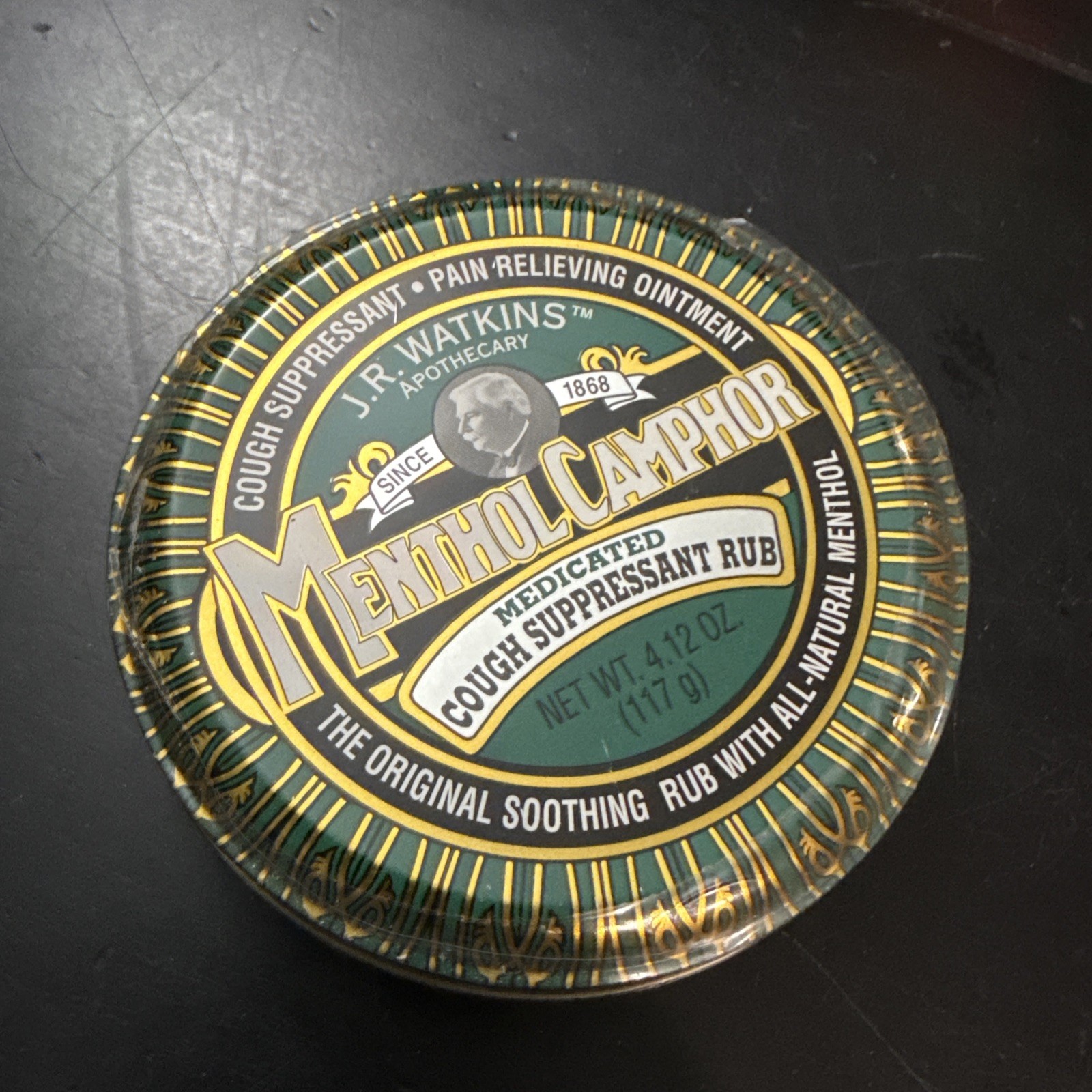 Vintage Watkins Menthol Camphor Ointment 4-1/8 oz Sealed Full Advertising Tin