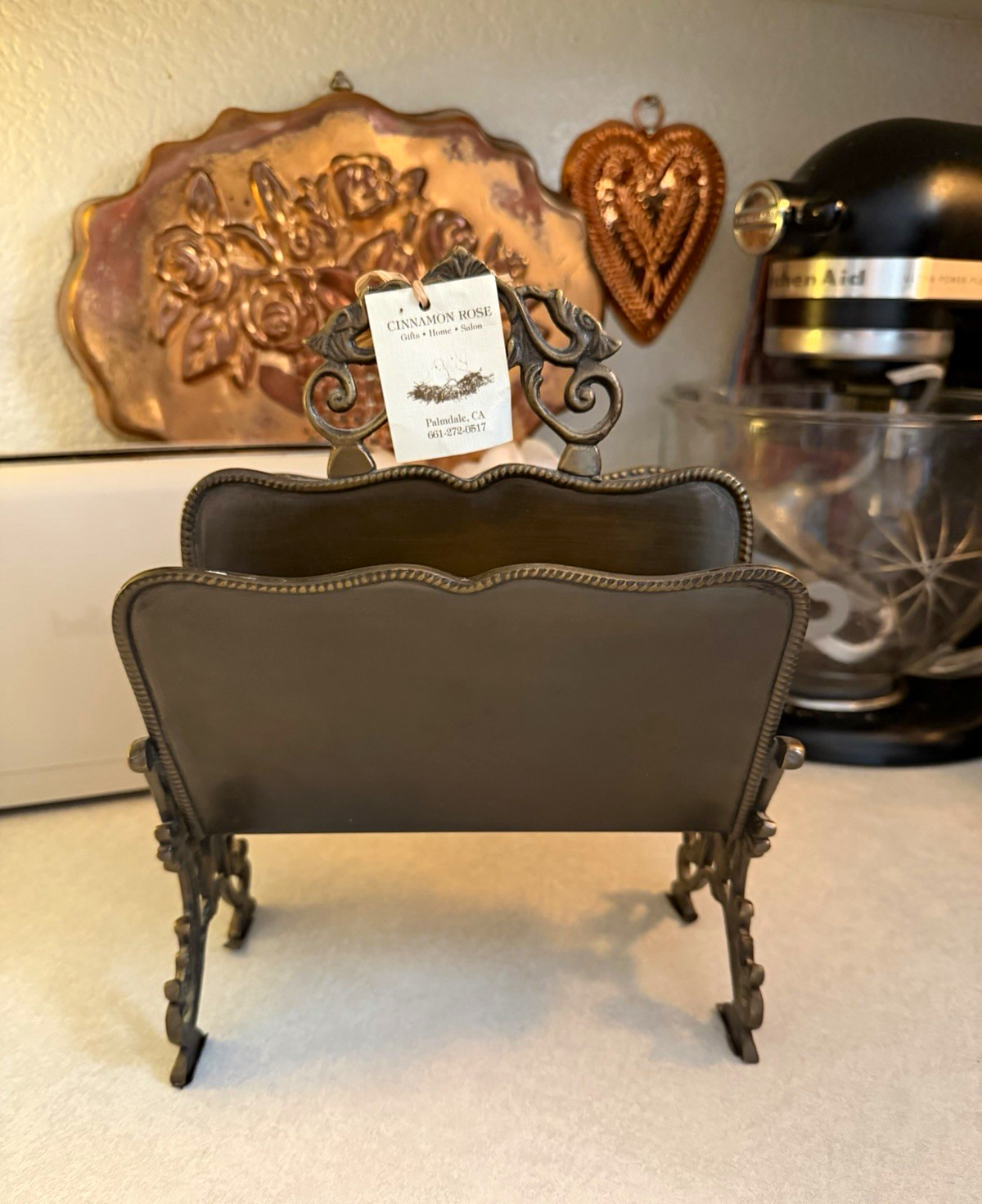 Global View Brass Desktop Letter & Envelope Holder Mail Organizer Stand