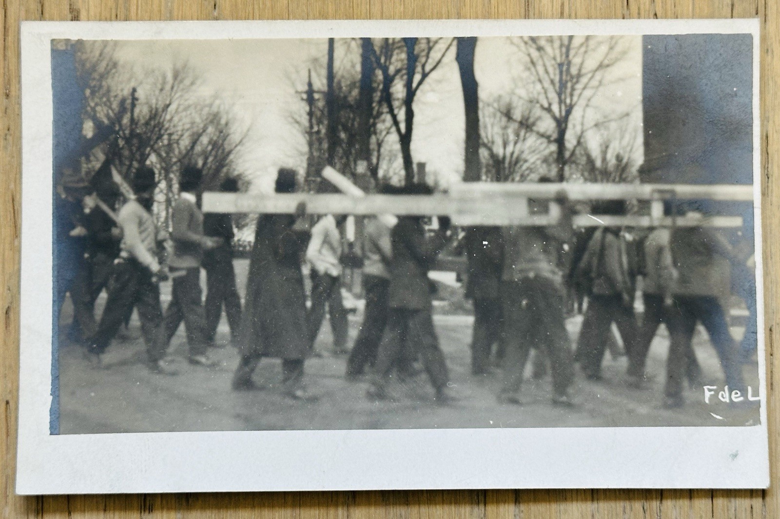 RPPC VTG 1910 UW Madison WI University Wisconsin Student Class Rush Postcard