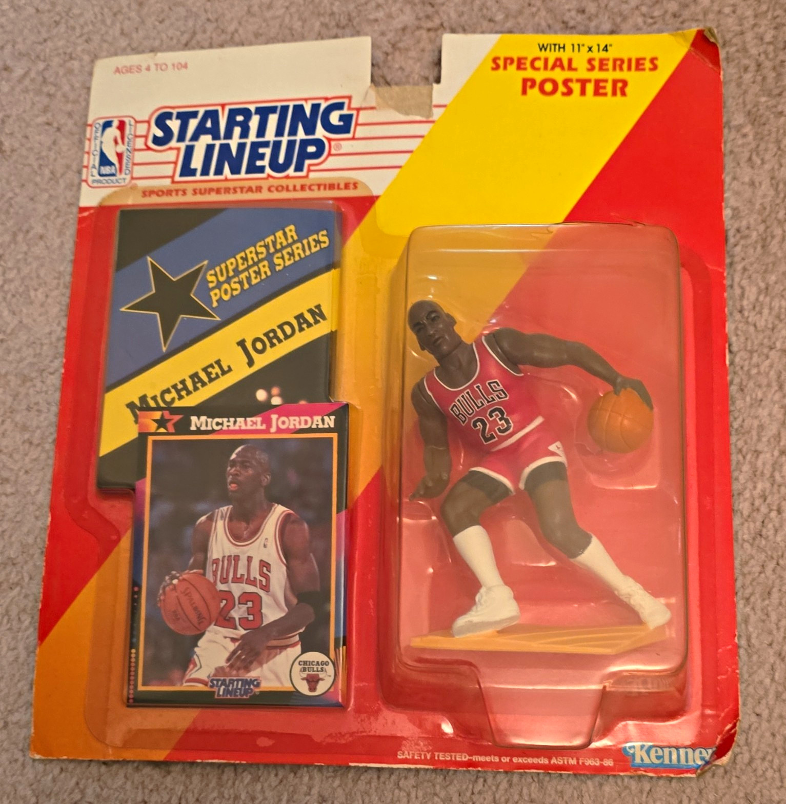 Starting Lineup Michael Jordan Basketball Figure w/ Special Series Poster