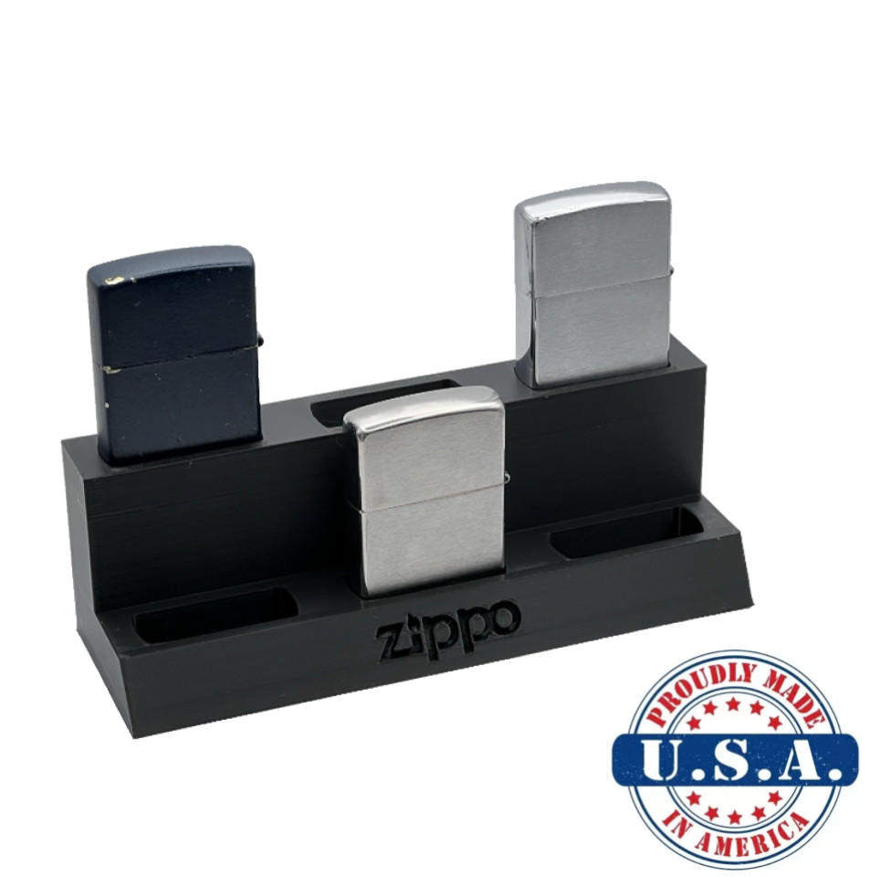 Zippo Lighter For 6 Lighters - Display Stand Sturdy Base Holder Desktop or Shelf