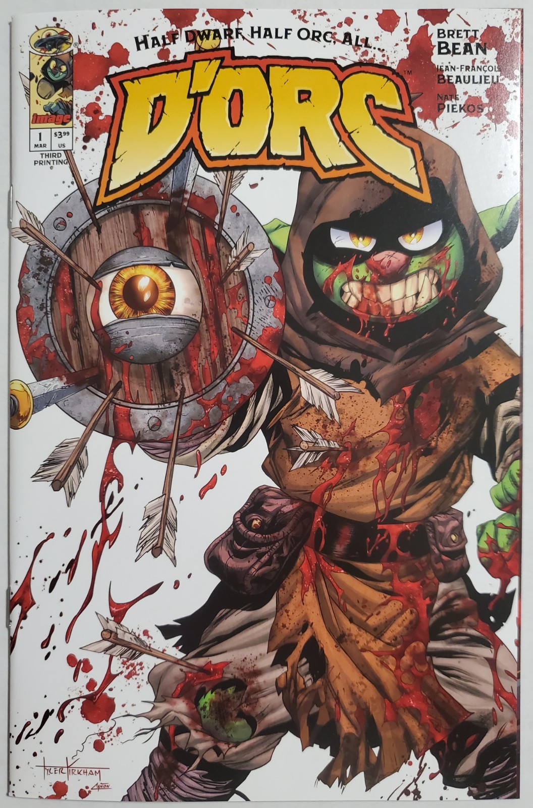 D'ORC #1 3RD PRINTING KIRKHAM BATTLE DAMAGE VARIANT 1ST APP OF DORC SOLDOUT