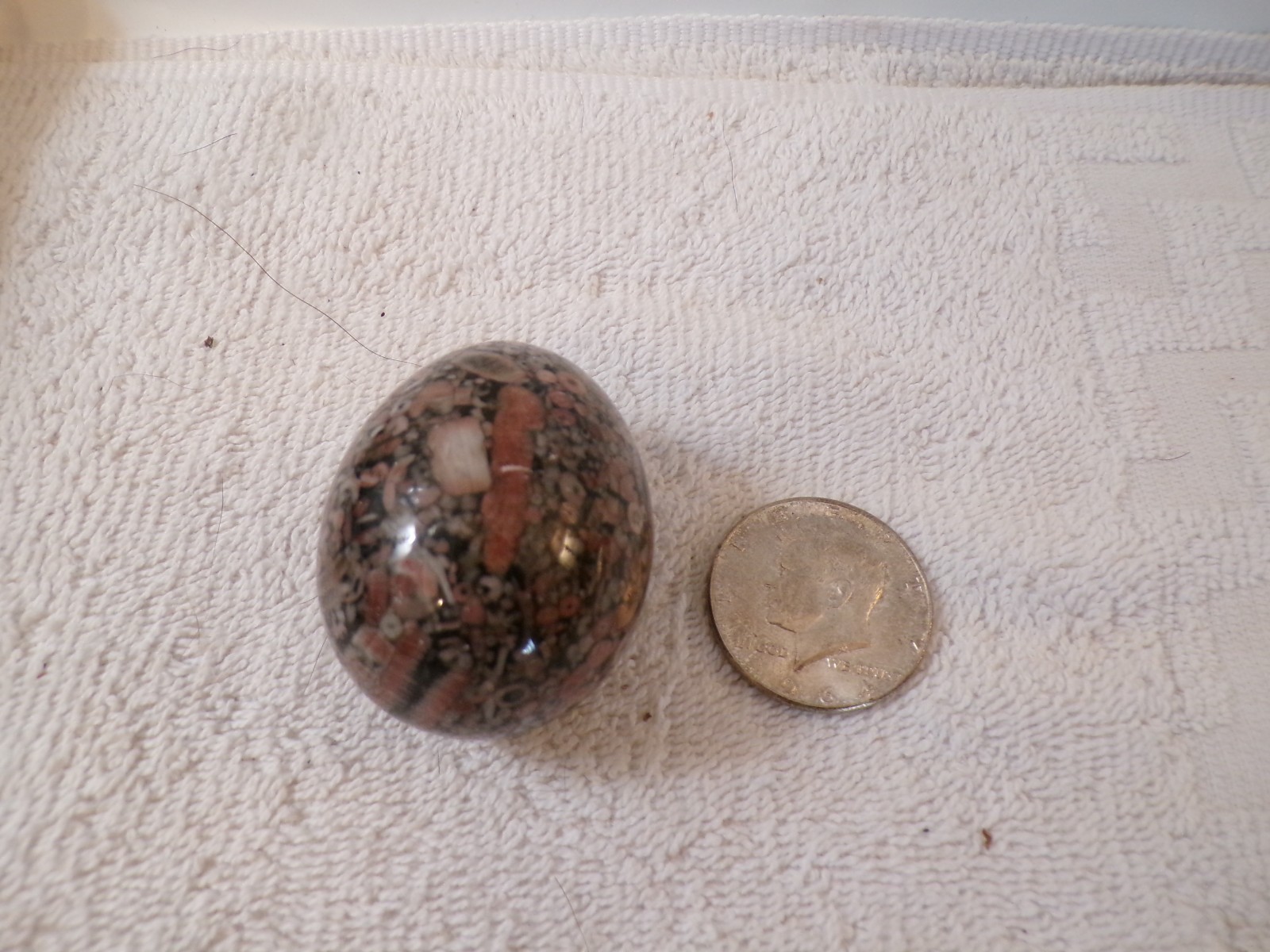2 Beautiful Polished Ocean Jasper Eggs - 2x1.25