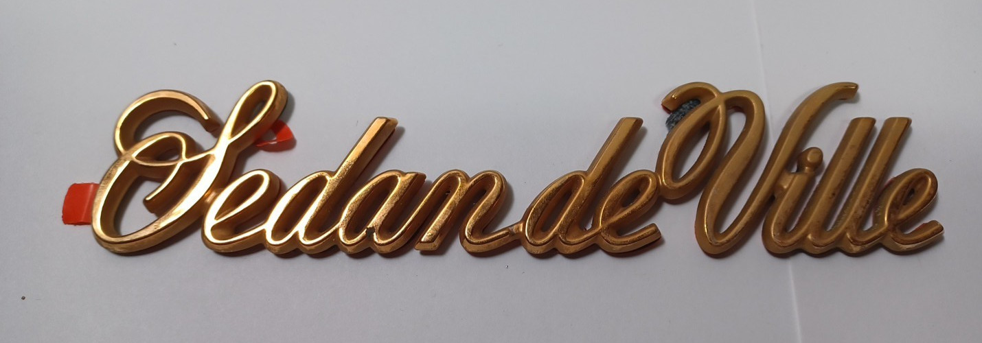 Cadillac OEM 1970-1980 Sedan DeVille Gold Emblem Badge Logo Nameplate JB4B