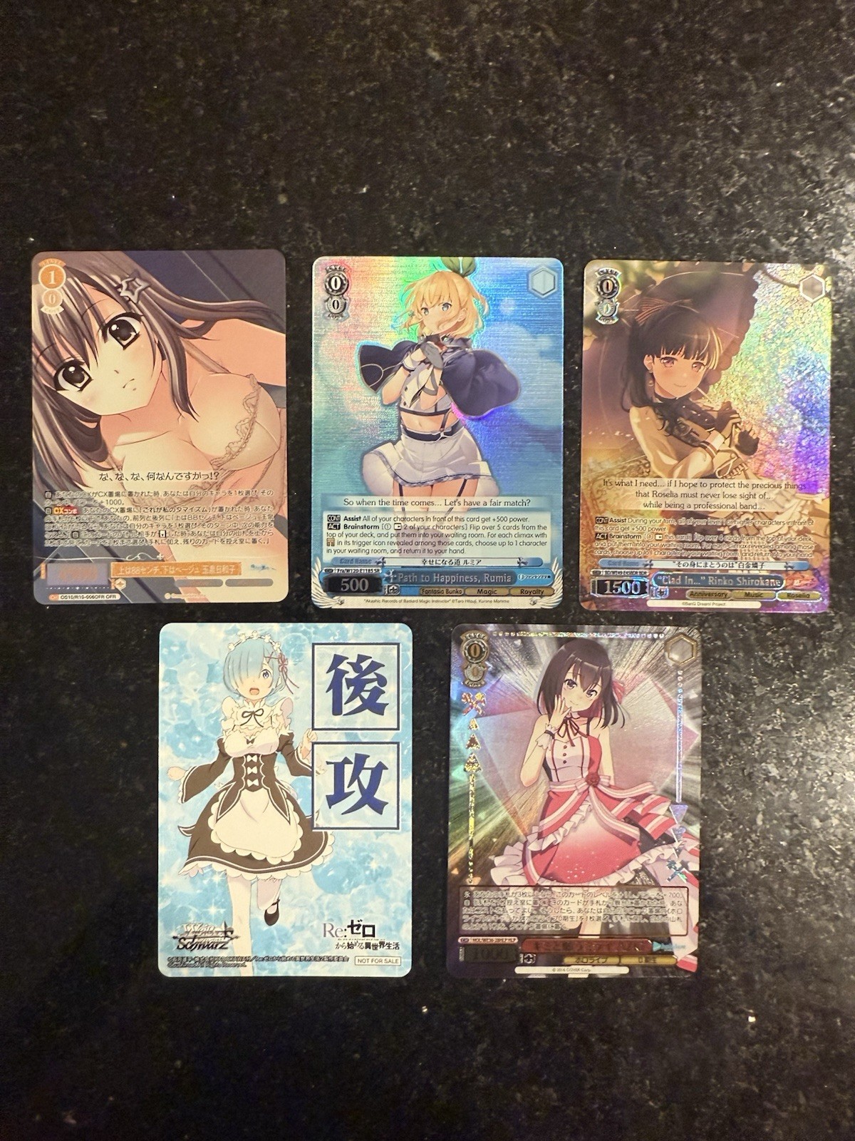 Weiss Schwarz SR card lot of (5) jp NM 