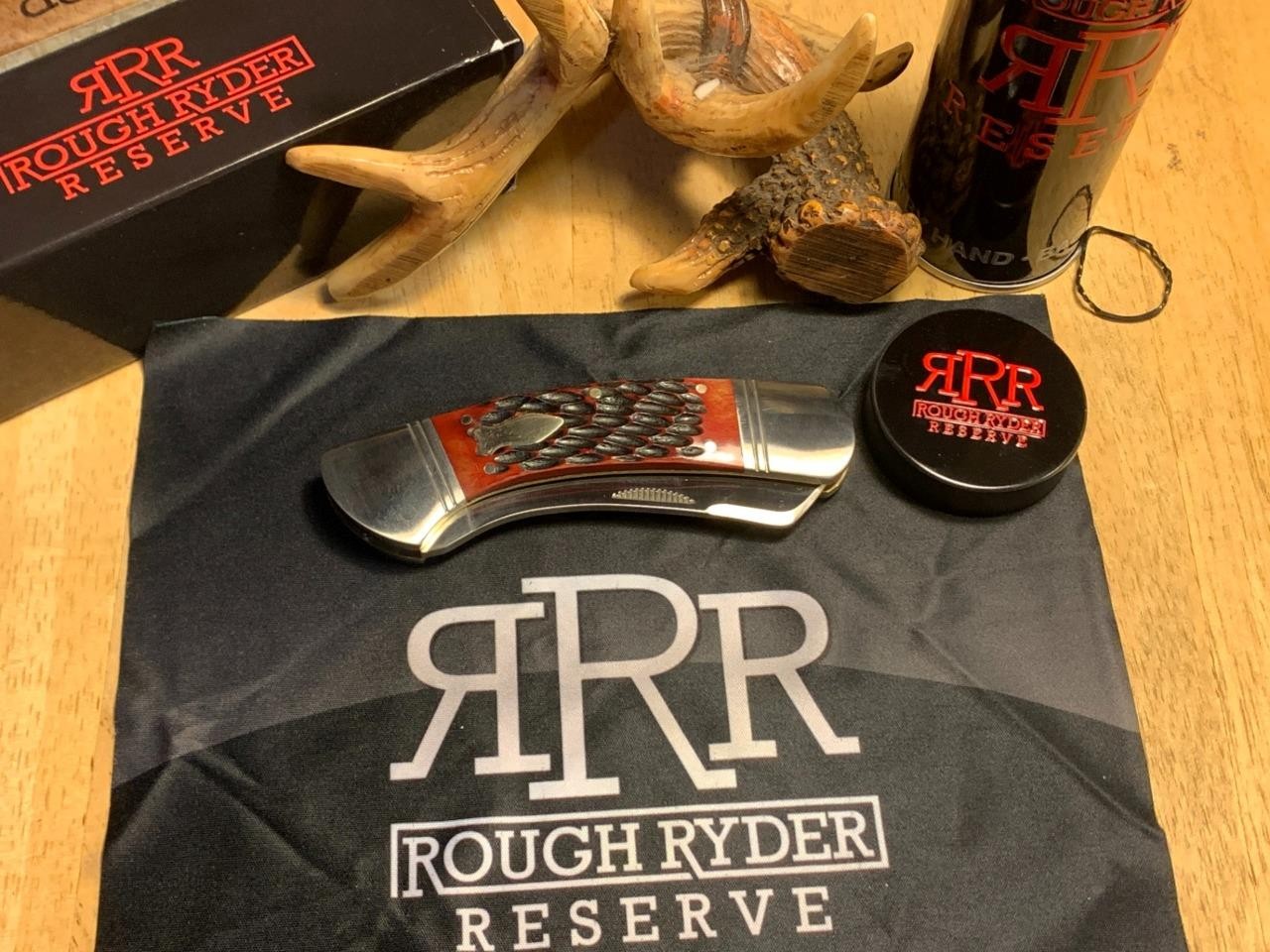 Rough Ryder Reserve Red Jigged Bone Folder 4 1/4\