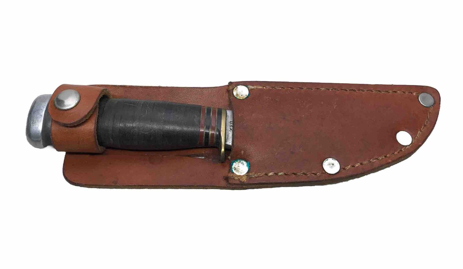 Vintage Marble`s Gladstone, Michigan - Woodcraft Fixed Blade Knife + Sheathe